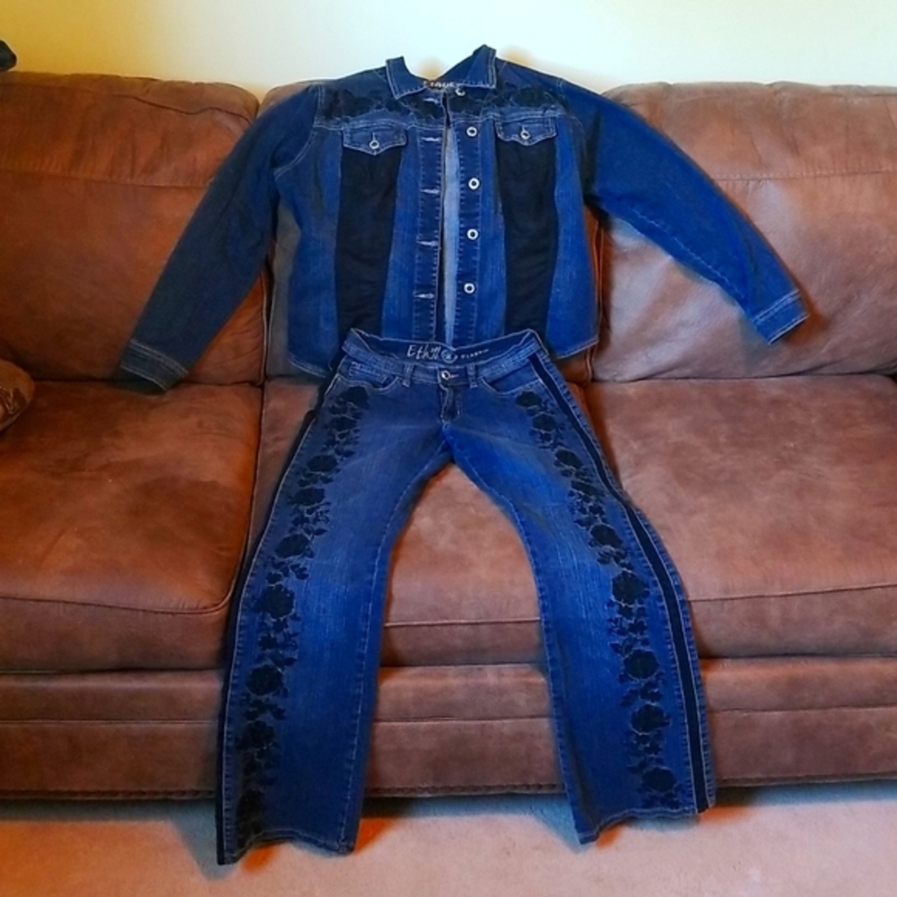 Ethyl Denim Womens Coat and Jeans Set (fits size 8 to 10